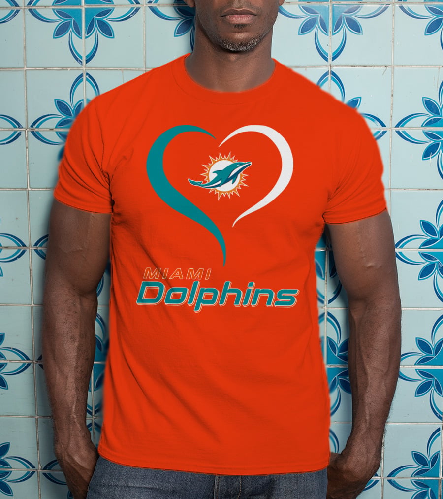 Miami Dolphins Heart T-Shirt