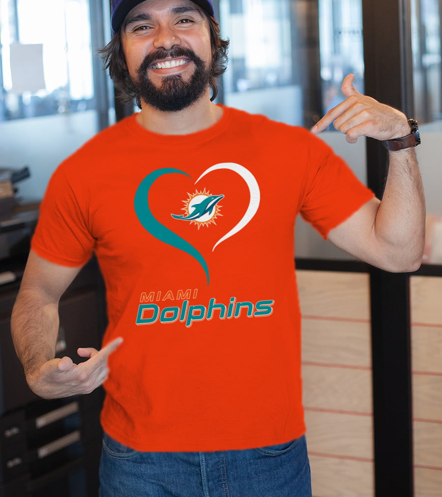 Miami Dolphins Heart T-Shirt