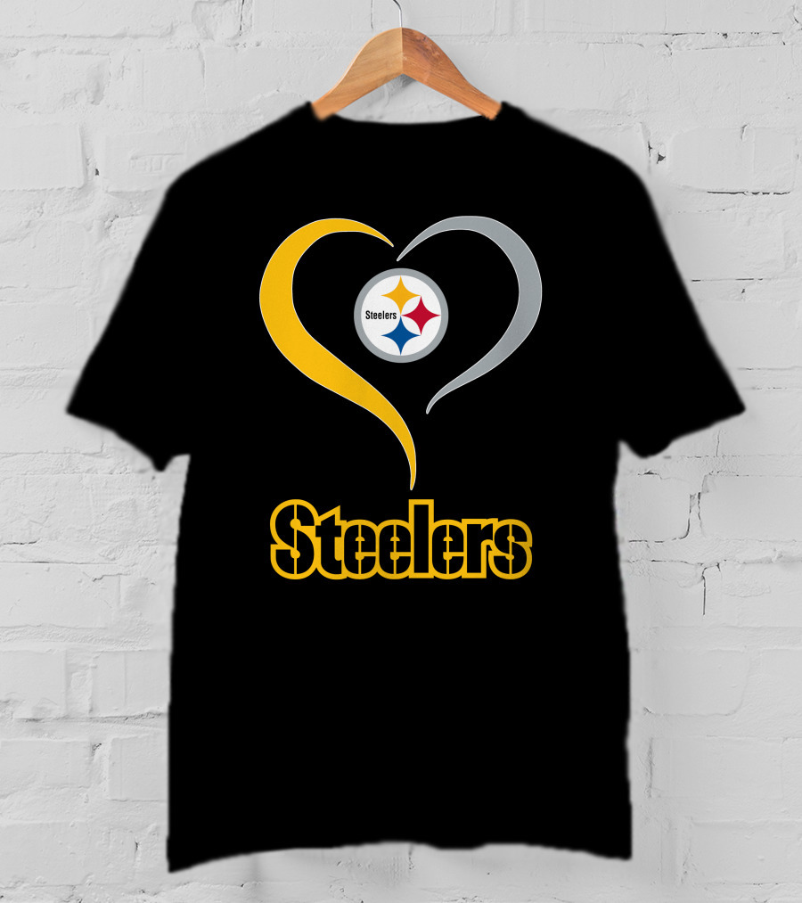 Steelers Heart Logo With Pittsburgh Steelers T-Shirt