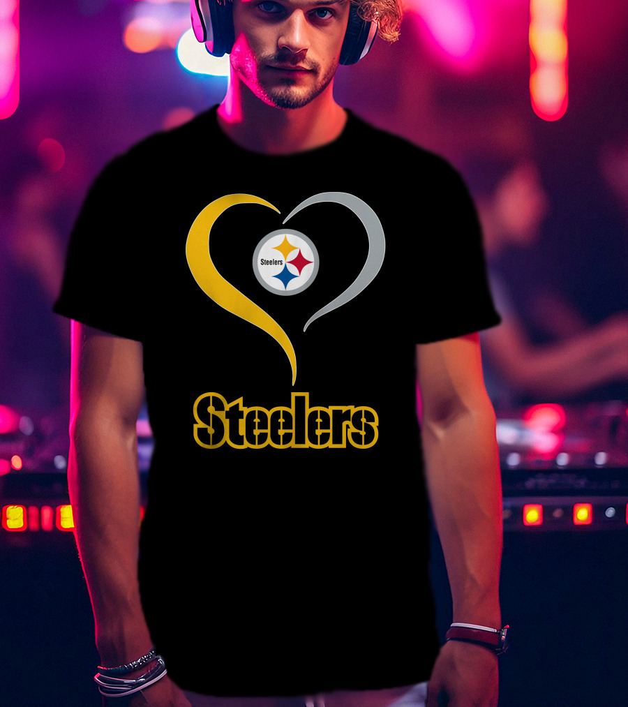 Steelers Heart Logo With Pittsburgh Steelers T-Shirt