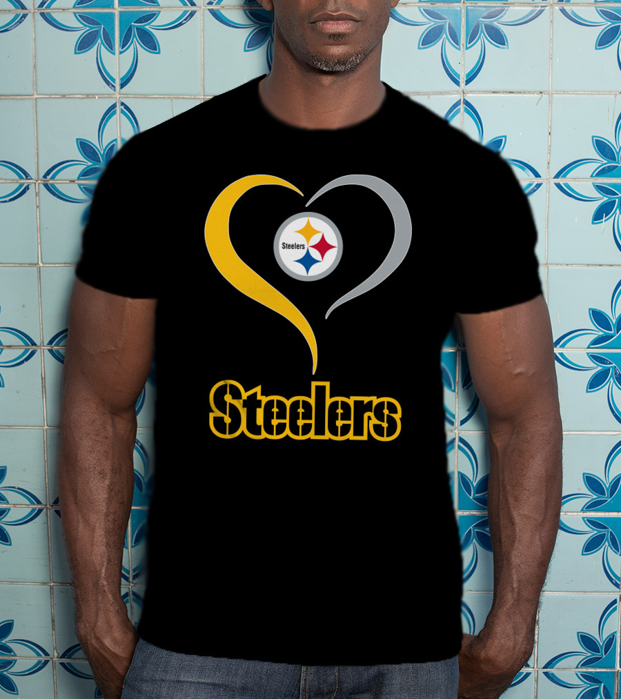 Steelers Heart Logo With Pittsburgh Steelers T-Shirt