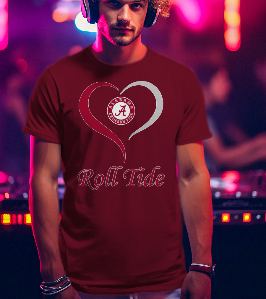 Alabama Crimson Tide Heart Roll Tide T-Shirt