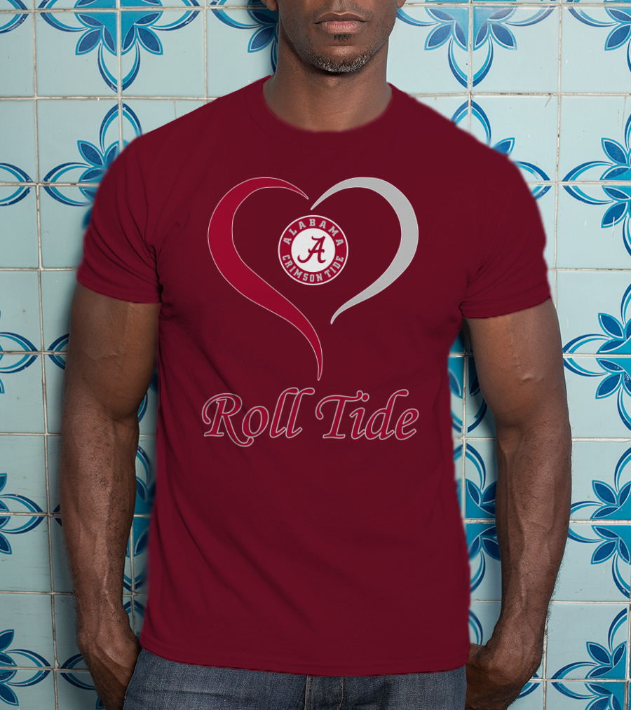 Alabama Crimson Tide Heart Roll Tide T-Shirt