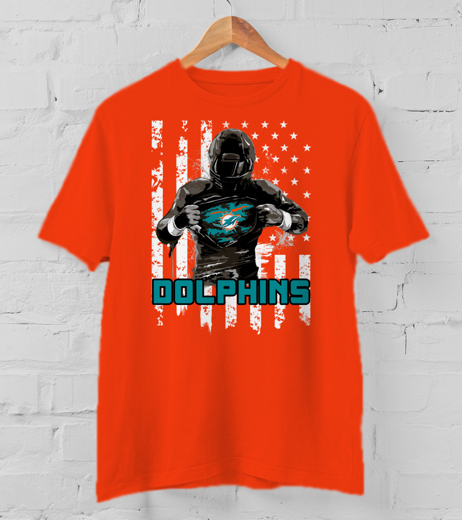 Dolphins Superhero Unveiling Miami Pride Flag T-Shirt