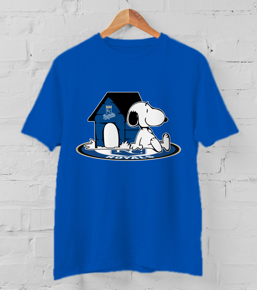 Kansas City Royals Snoopy And Doghouse Fan Now And Forever T-Shirt