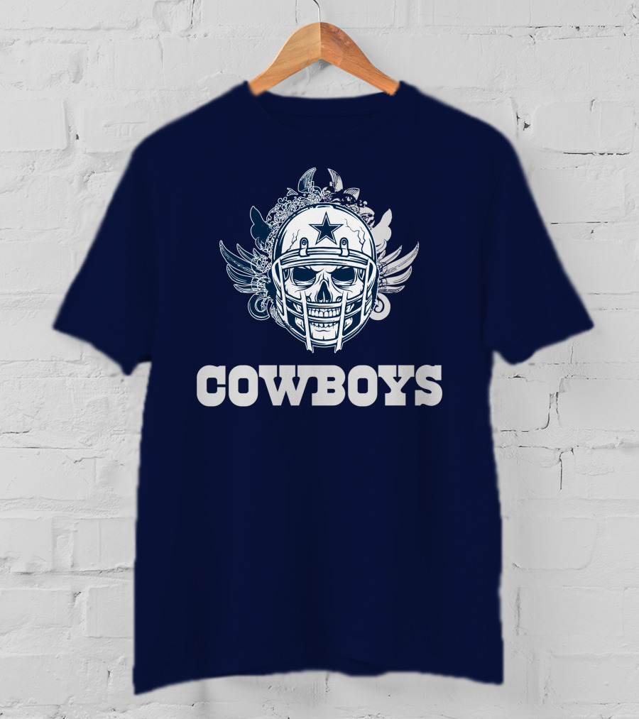 Cowboys Skull Helmet Star Wings T-Shirt