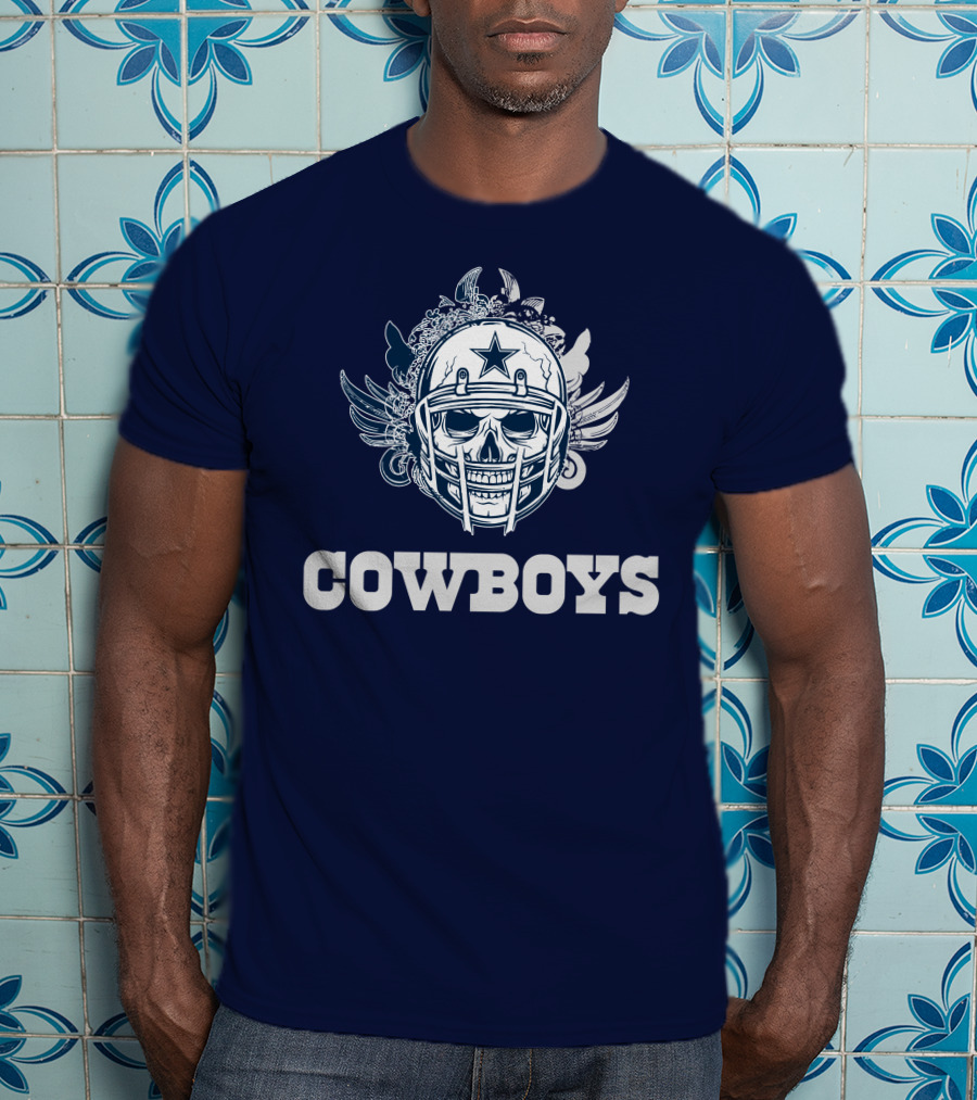 Cowboys Skull Helmet Star Wings T-Shirt
