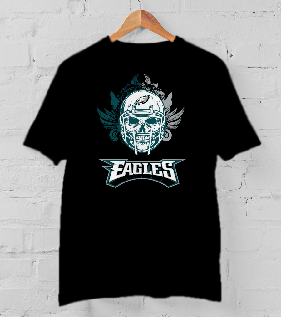 Eagles Skull Helmet With Wings T-Shirt