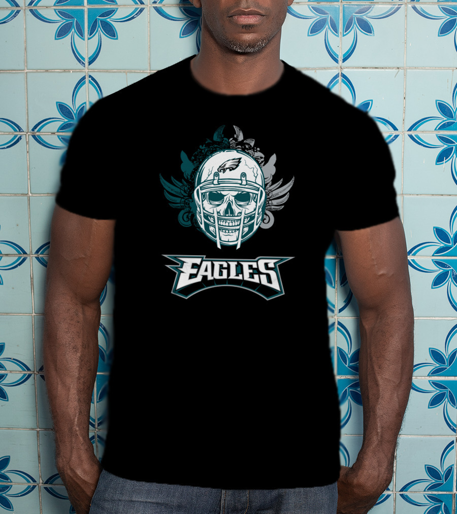 Eagles Skull Helmet With Wings T-Shirt