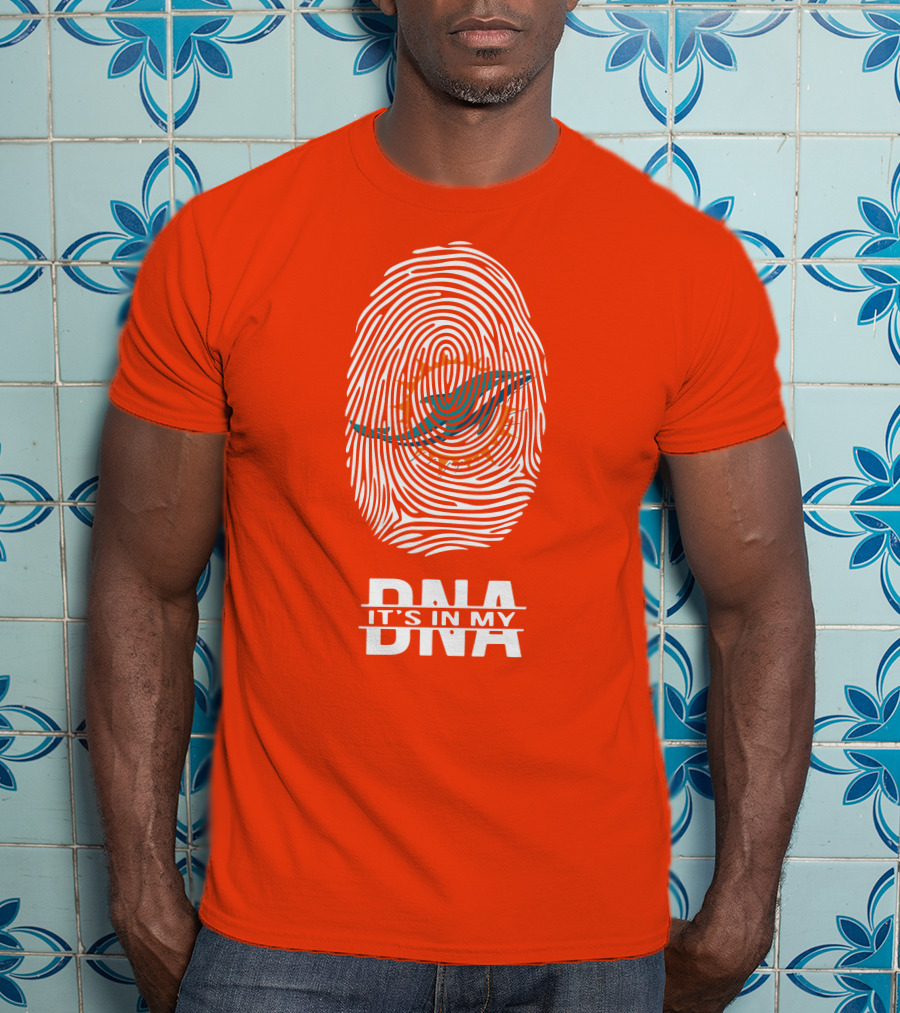 Miami Dolphins It's In My DNA Fingerprint T-Shirt