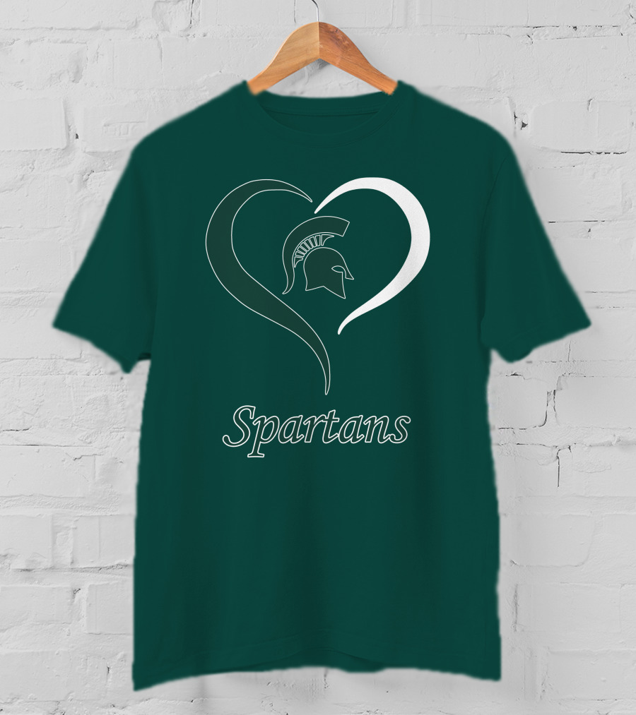 Spartans Heart Michigan State Spartan Helmet T-Shirt