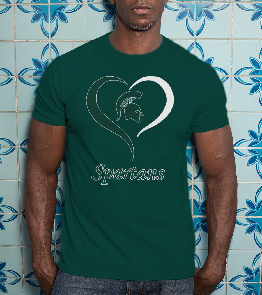 Spartans Heart Michigan State Spartan Helmet T-Shirt