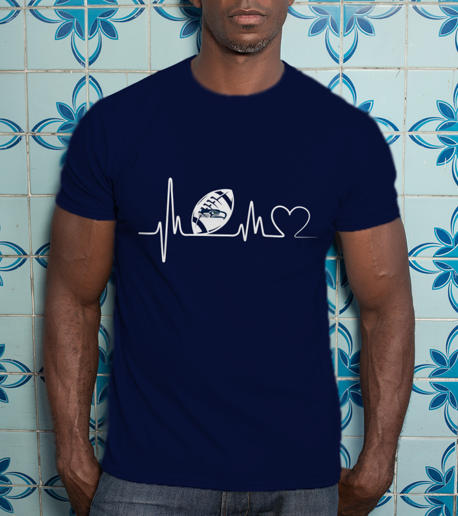 Seattle Seahawks Heartbeat Football T-Shirt