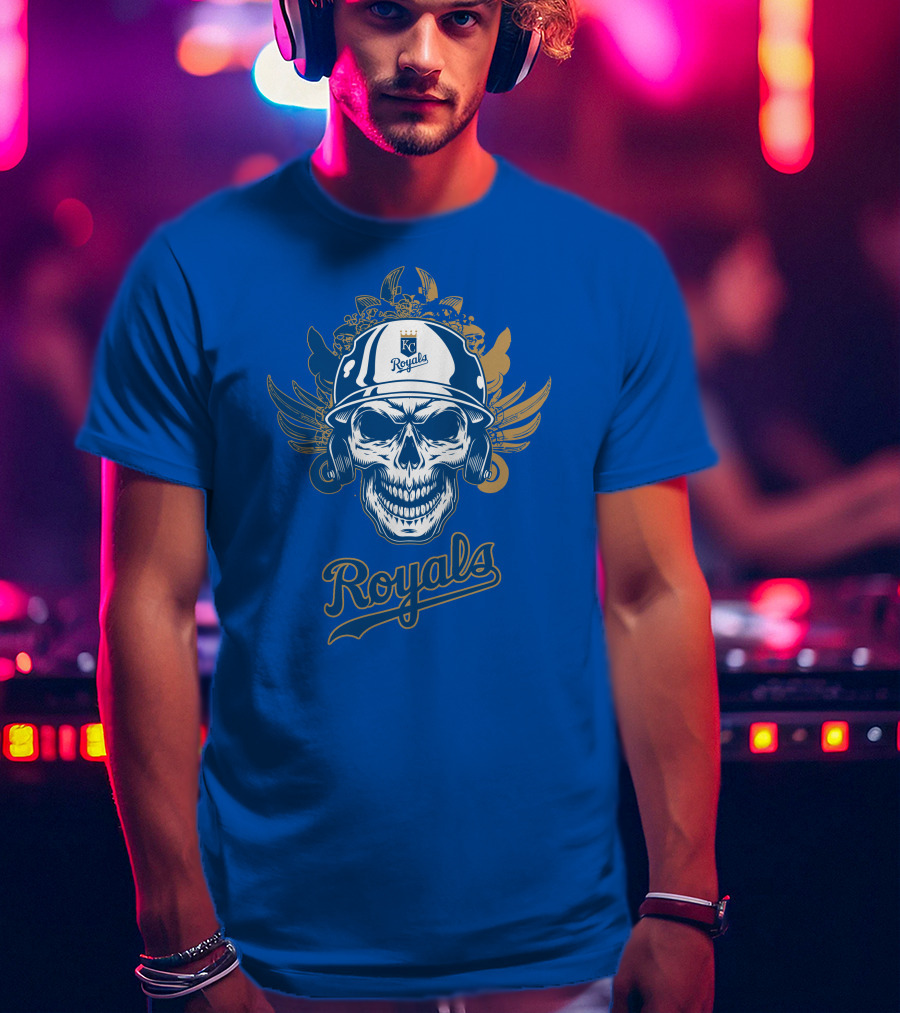 Kansas City Royals Skull Helmet T-Shirt