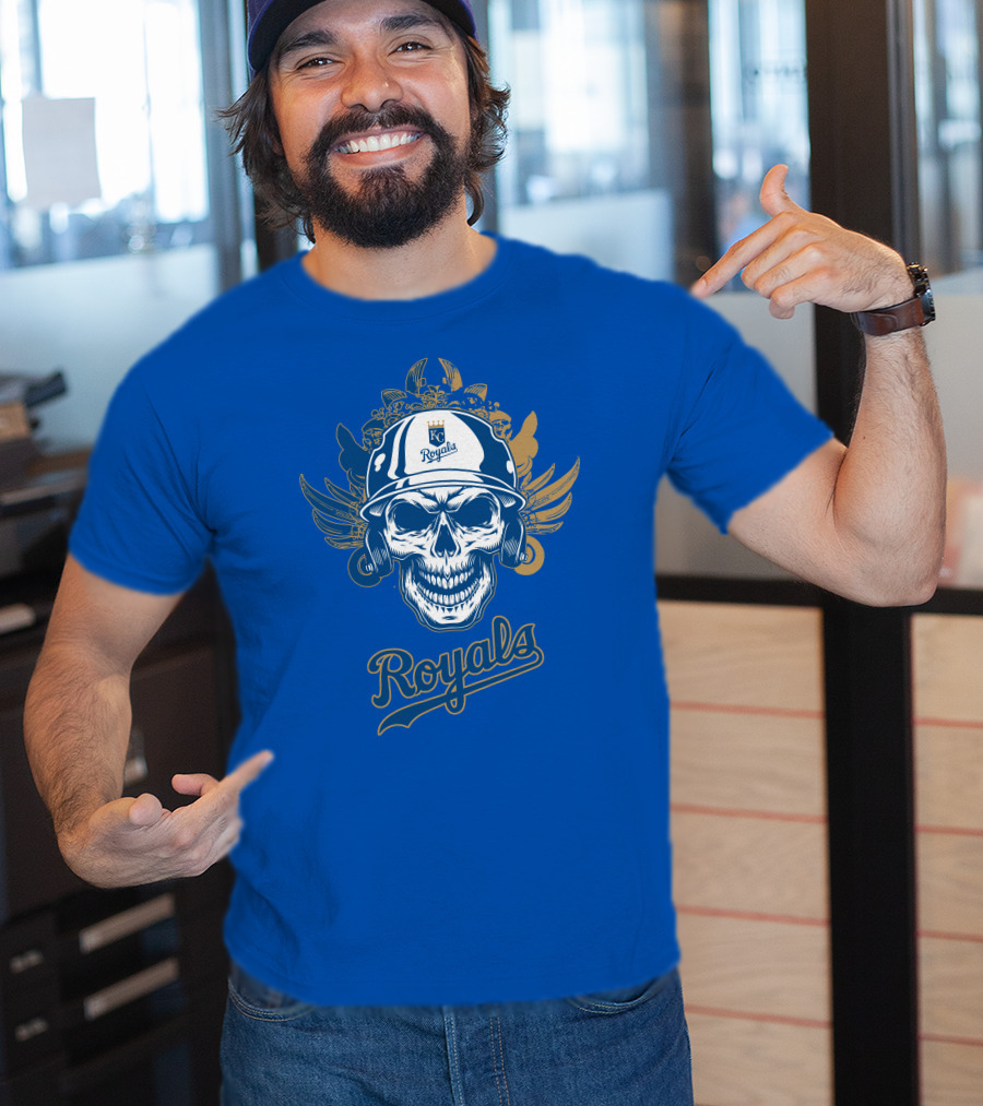 Kansas City Royals Skull Helmet T-Shirt