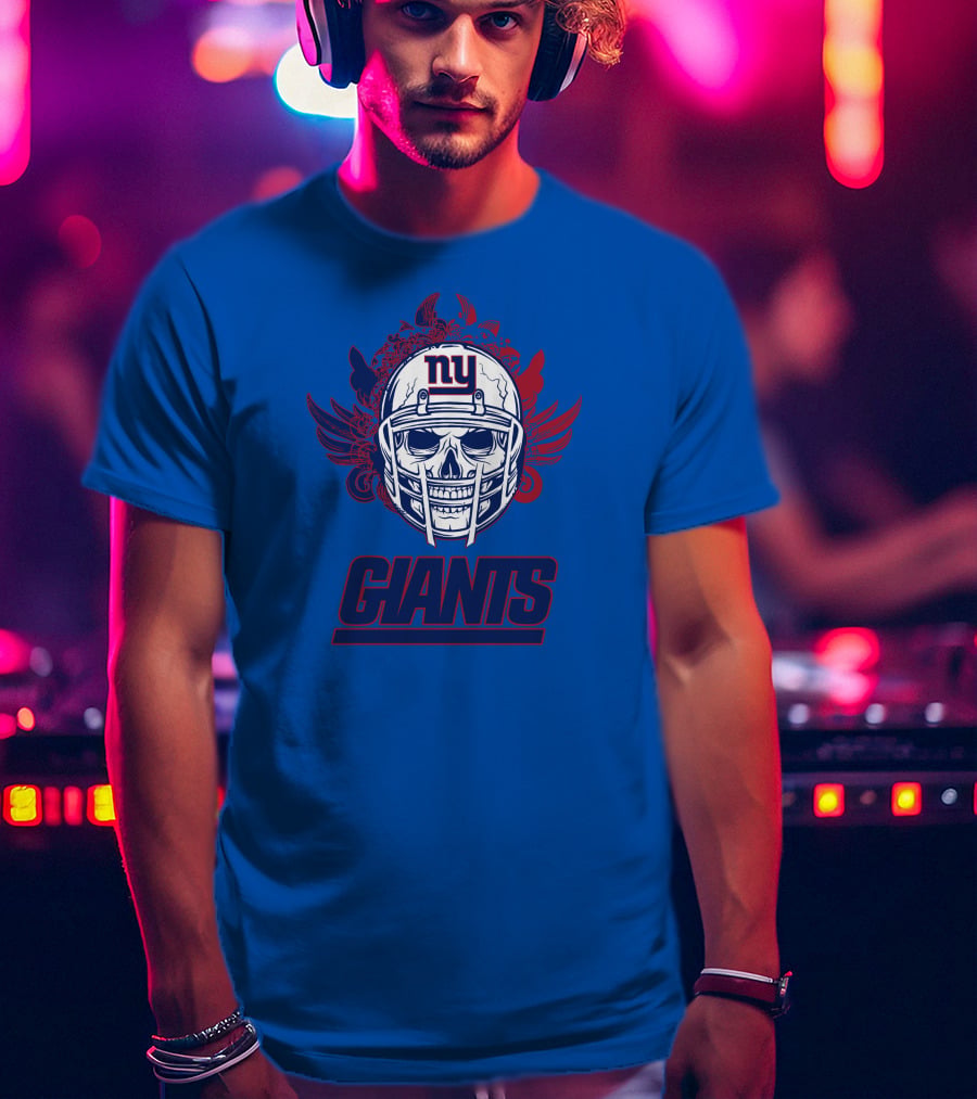 New York Giants Skull Helmet T-Shirt