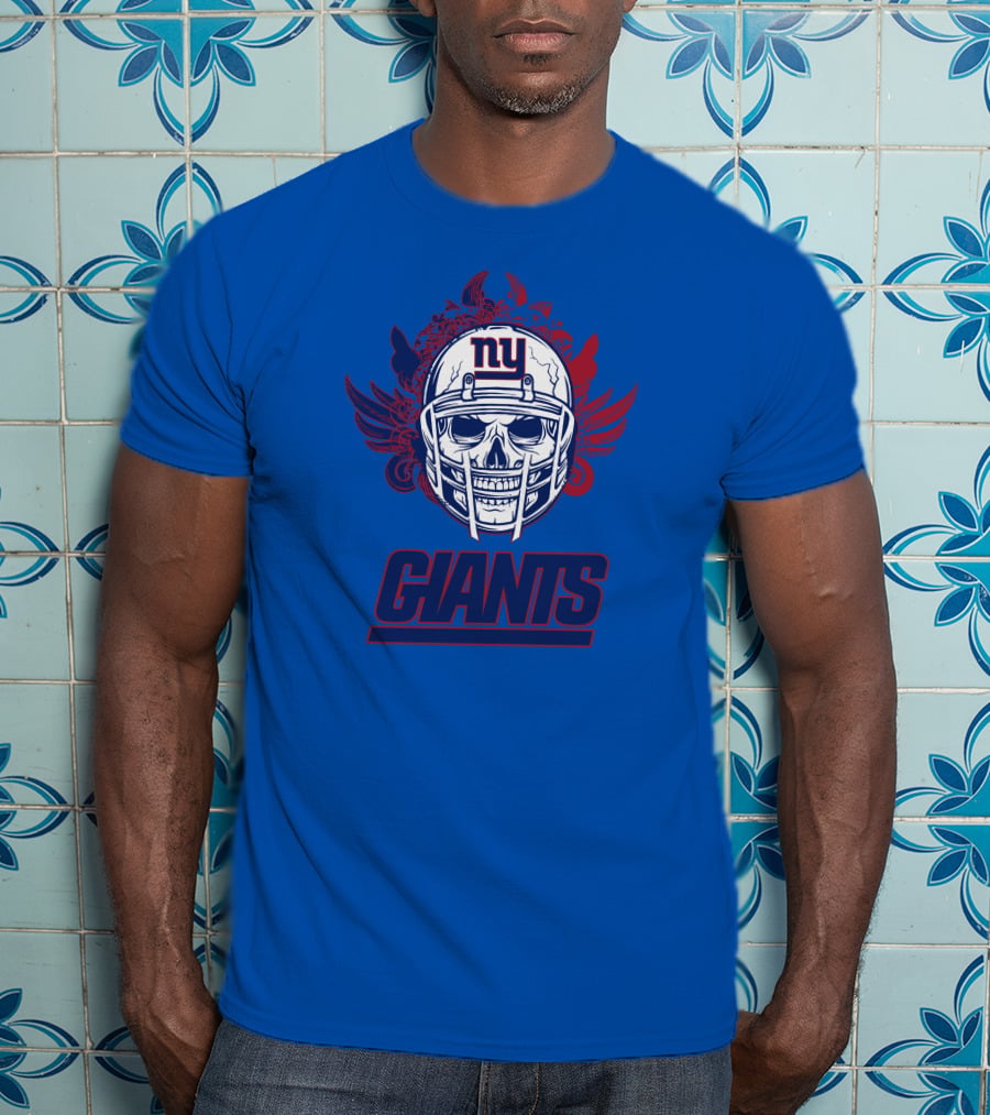 New York Giants Skull Helmet T-Shirt