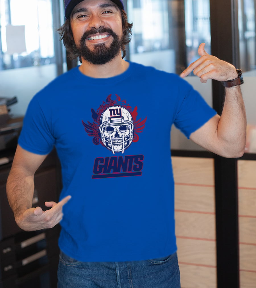 New York Giants Skull Helmet T-Shirt