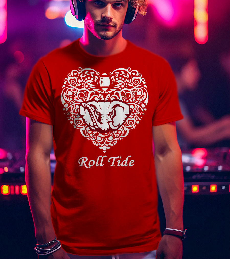 Roll Tide Alabama Crimson Tide Heart T-Shirt