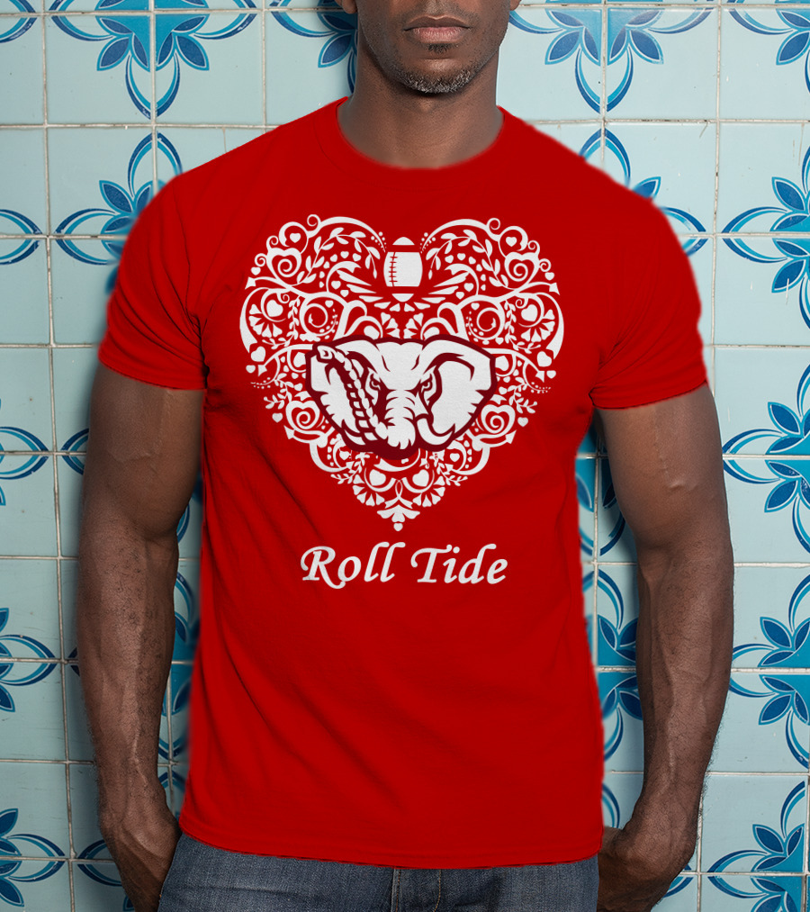 Roll Tide Alabama Crimson Tide Heart T-Shirt