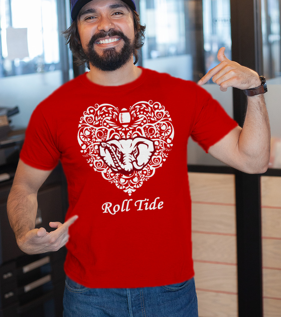Roll Tide Alabama Crimson Tide Heart T-Shirt
