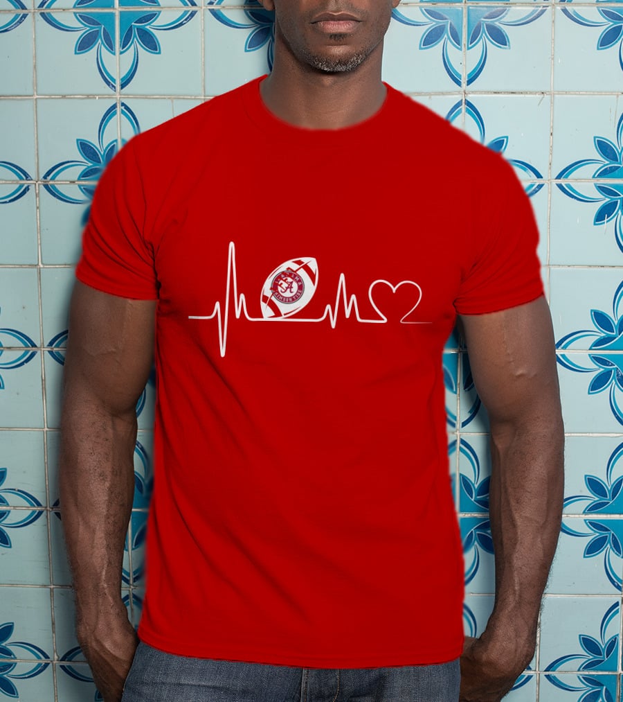 Alabama Crimson Tide Football Heartbeat Love T-Shirt