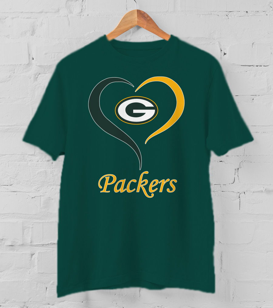 Green Bay Packers Heart Symbol Packers T-Shirt