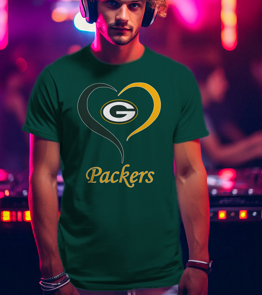 Green Bay Packers Heart Symbol Packers T-Shirt
