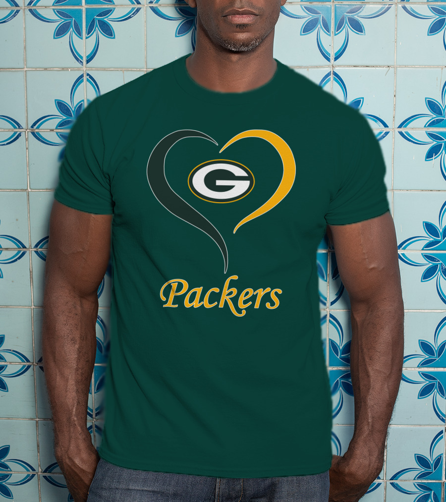 Green Bay Packers Heart Symbol Packers T-Shirt