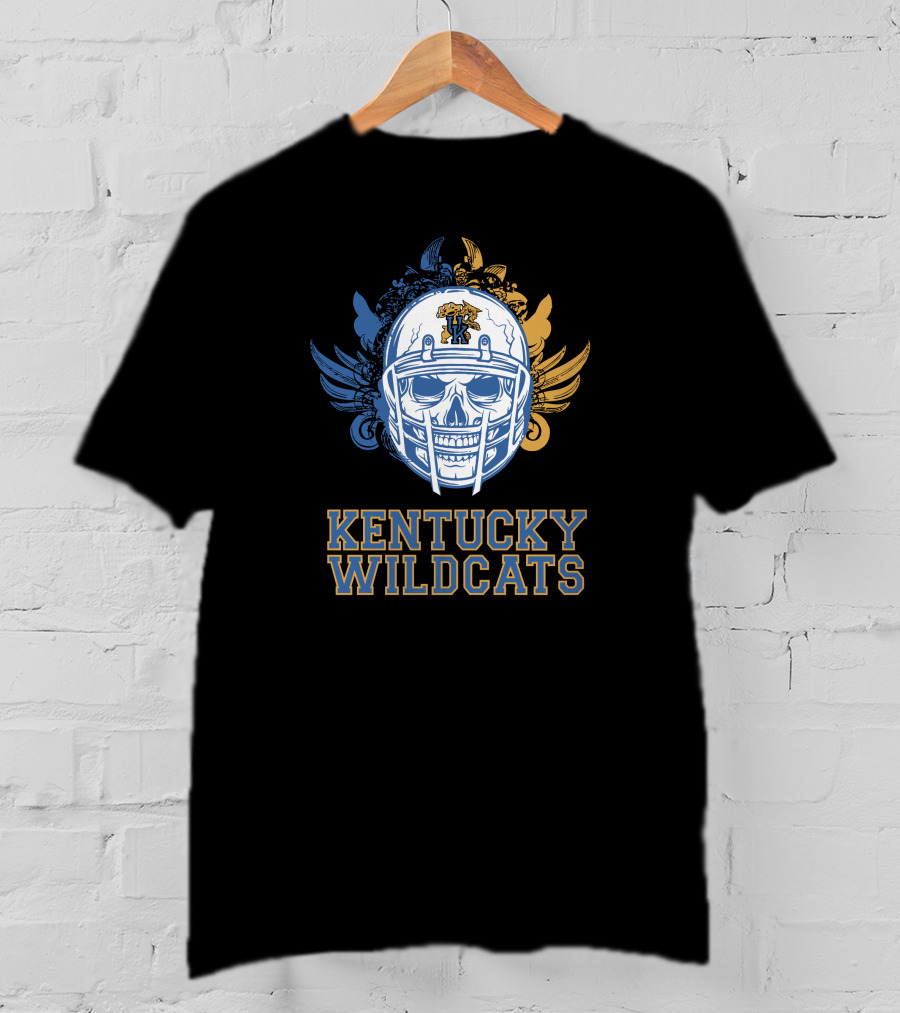 Kentucky Wildcats Skull Football Helmet T-Shirt