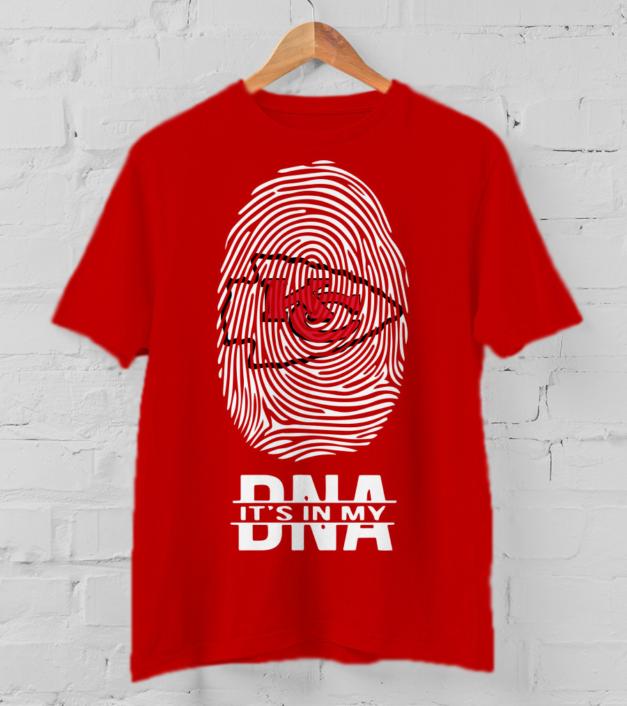 Kansas City Chiefs KC Fingerprint It's In My DNA T-Shirt