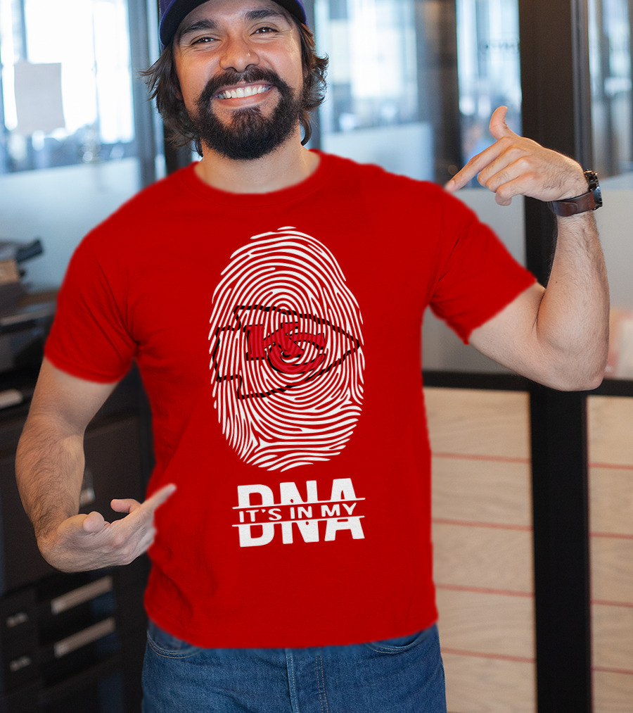 Kansas City Chiefs KC Fingerprint It's In My DNA T-Shirt