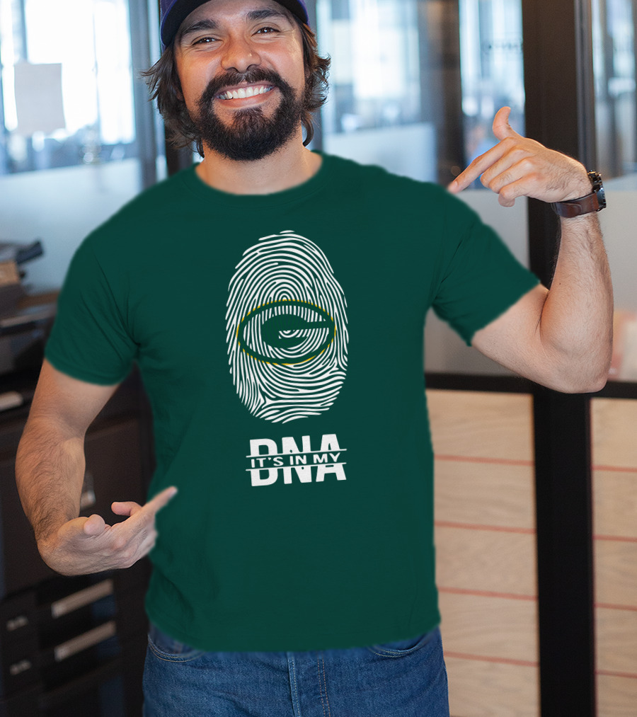 Green Bay Packers DNA It's In My DNA Fingerprint T-Shirt