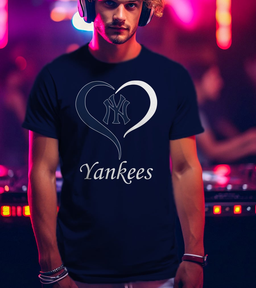 Yankees Heart Logo With NY Yankees Emblem T-Shirt