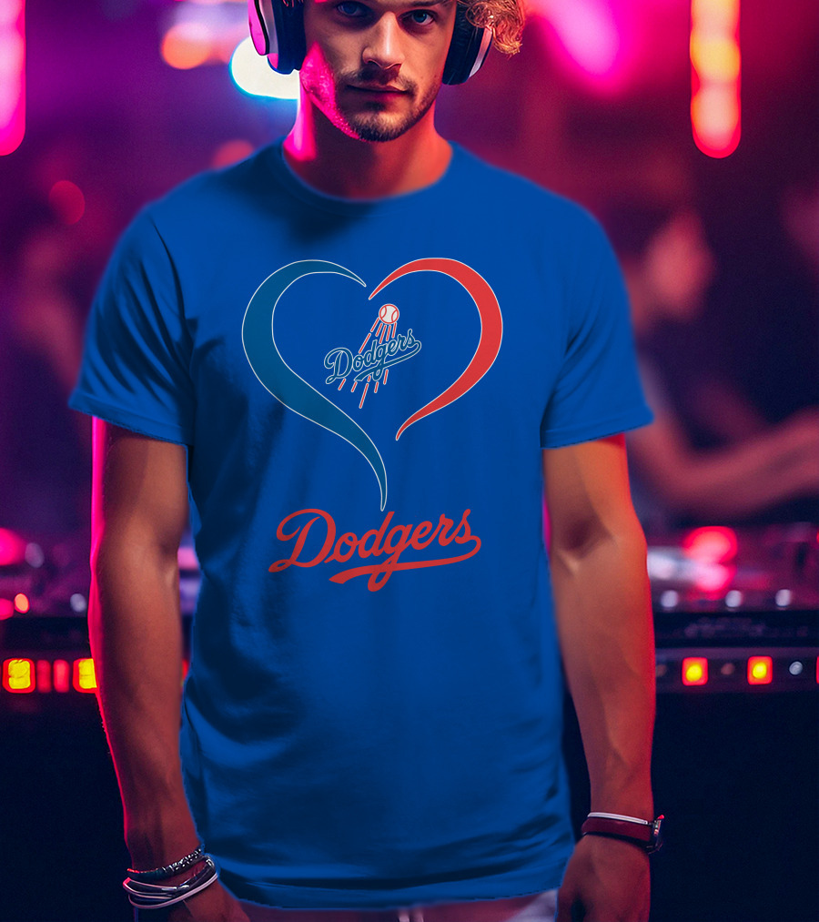 Los Angeles Dodgers Heart T-Shirt