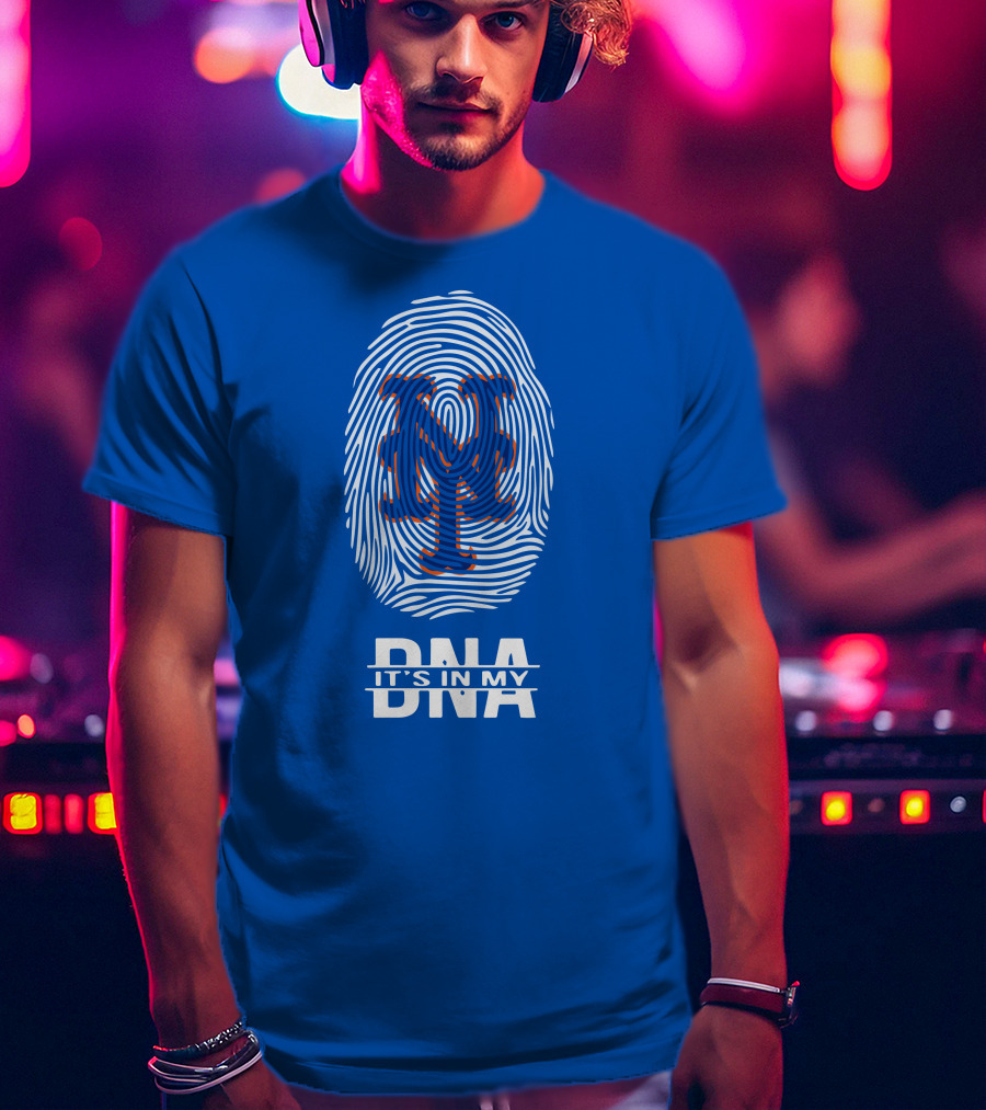 New York Mets Fingerprint Logo It's In My DNA T-Shirt