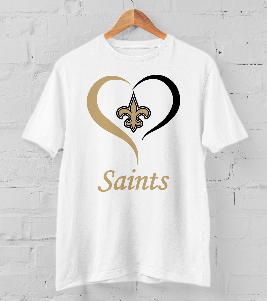 New Orleans Saints Heart Fleur-de-Lis T-Shirt