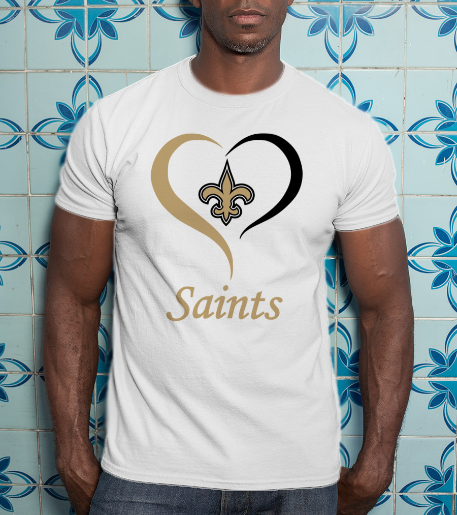 New Orleans Saints Heart Fleur-de-Lis T-Shirt