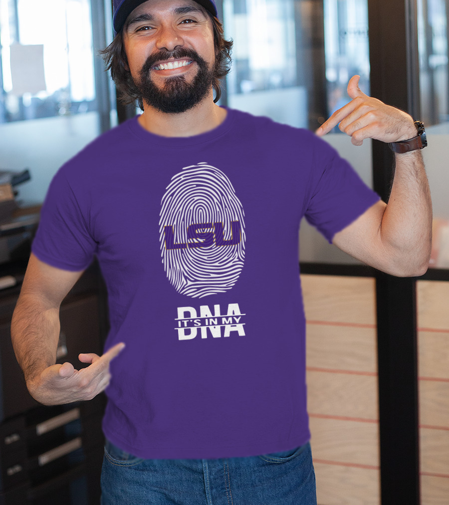 Lsu It's In My Dna Fingerprint Tiger Spirit T-Shirt