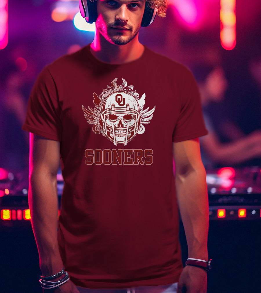 Sooners Skull Helmet OU T-Shirt