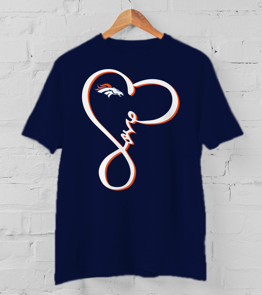 Love Heart Denver Broncos T-Shirt