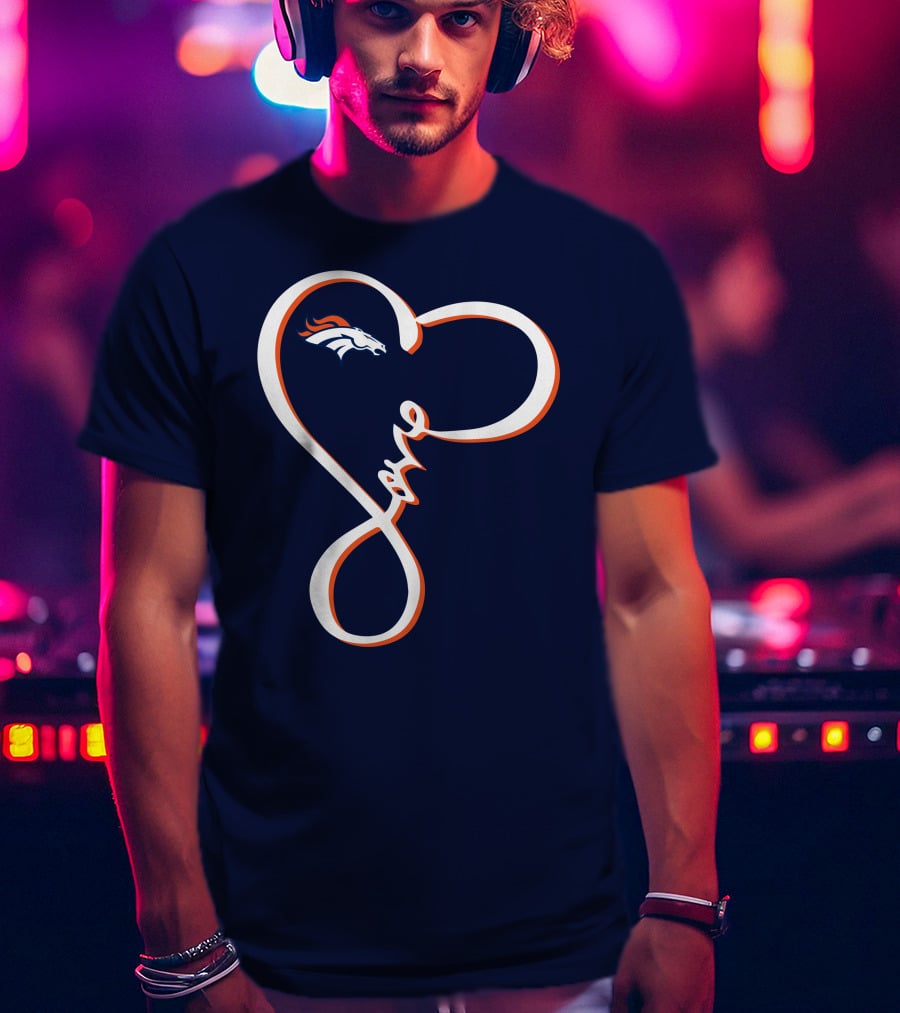 Love Heart Denver Broncos T-Shirt