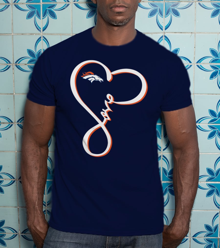 Love Heart Denver Broncos T-Shirt