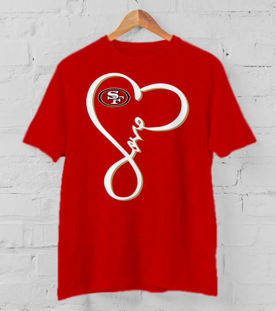 Love San Francisco 49ers Heart SF T-Shirt