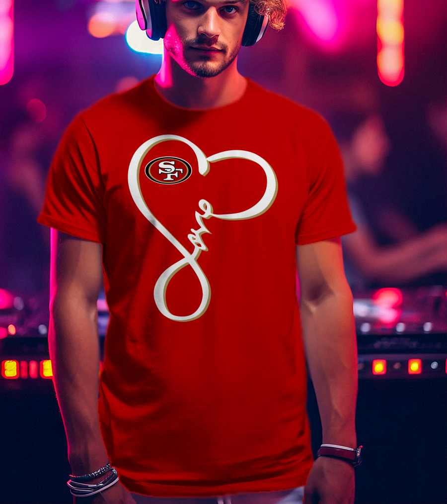 Love San Francisco 49ers Heart SF T-Shirt