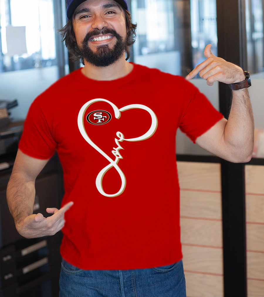 Love San Francisco 49ers Heart SF T-Shirt