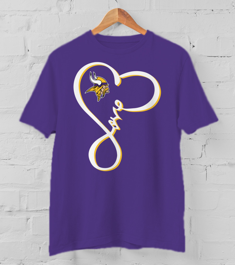Love Minnesota Vikings Heart T-Shirt
