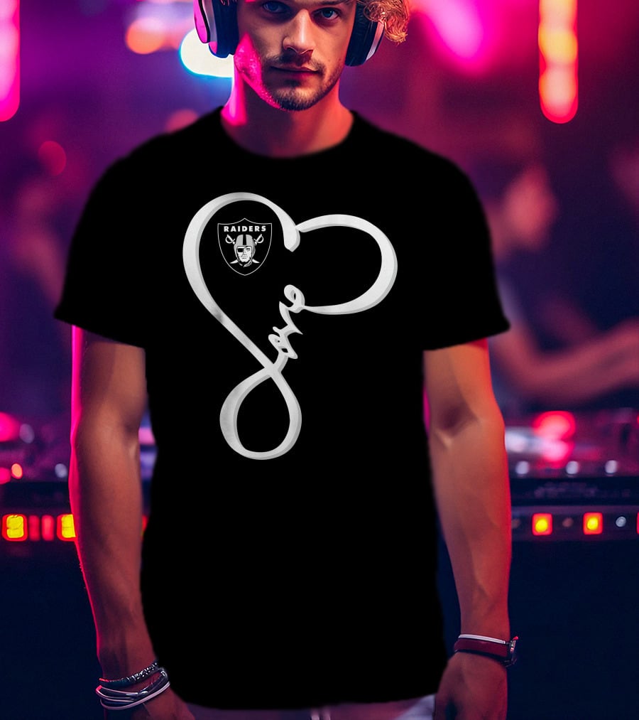 Love My Raiders Heart Design Las Vegas Raiders T-Shirt