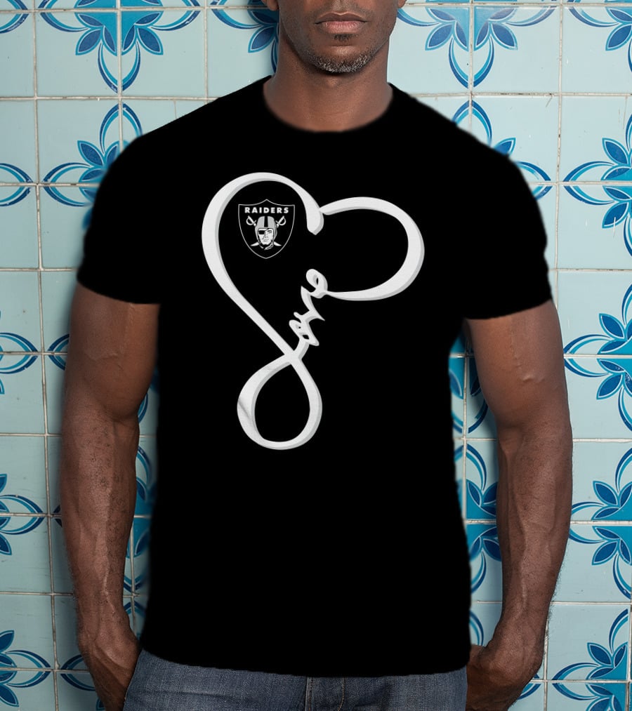 Love My Raiders Heart Design Las Vegas Raiders T-Shirt