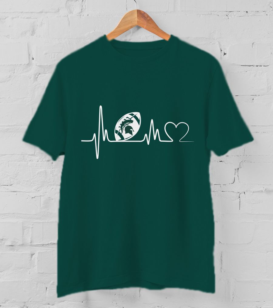 Michigan State Spartans Football Heartbeat T-Shirt
